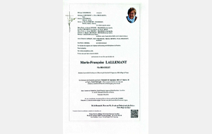 deces de la maman de Fred LALLEMANT