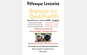 concours UCAPA. Qualificatif doublette loossoise 1ére journée